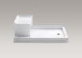 Kohler® 1978-0 Tresham® Single Threshold Shower Base, White, Right Drain, 60 in L x 36 in W x 21-1/8 in D