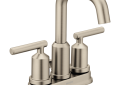 Moen® 6150BN 6150 Gibson™ Bathroom Faucet, Brushed Nickel, 2 Handles, Pop-Up Drain, 1.2 gpm Flow Rate