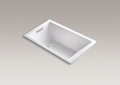 Kohler® 1848-0 Underscore® Bathtub, Soaking, Rectangular Shape, 60 in L x 36 in W, End Drain, White