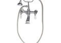 Barclay 4602-PL-CP Clawfoot Tub Filler, 3.7 gpm Flow Rate, Polished Chrome, 3 Handles, Import