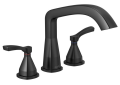 DELTA® T2776-BL Roman Tub Trim, Stryke™, 8 to 16 in Center, Matte Black, 2 Handles, Traditional