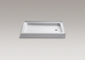 Kohler® 9548-0 Memoirs® Double Threshold Shower Receptor, White, Right Drain, 48 in L x 34 in W x 6 in D