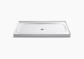 Kohler® 9055-0 Salient® Single Threshold Shower Base, White, Center Drain, 60 in L x 36 in W x 3-15/16 in D