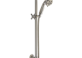 DELTA® 51308-SS Hand Shower, 3 in Dia 3-Function Shower Head, 2 gpm Flow Rate, 60 to 82 in L Hose, 1/2 in Connection, Stainless Steel, Import