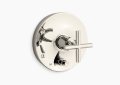 Kohler K-T14501-3-SN Purist(R) Rite-Temp(R) Valve Trim with Push-Button Diverter and Cross Handle - Vibrant Polished Nickel