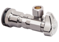 BrassCraft® G2PS19X C G2™ 1/4 Turn Angle Stop, 1/2 x 3/8 in Nominal, Push Connect x OD Compression, 125 psi, Brass Body, Polished Chrome, Domestic