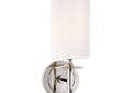 Visual Comfort ARN2018PN/CG-WG AERIN Drunmore 1 Light 5 inch Polished Nickel with Crystal Single Sconce Wall Light in White Glass, Polished Nickel and Crystal