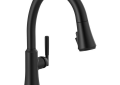 DELTA® 9179-BL-DST Coranto™ Pull-Down Kitchen Faucet, 1.8 gpm at 60 psi Flow Rate, Matte Black, 1 Handle, 1/3 Faucet Holes