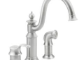 Moen® S711CSL Waterhill™ Kitchen Faucet, 1.5 gpm Flow Rate, 8 in Center, High-Arc Spout, Classic Stainless, 1 Handles, Domestic