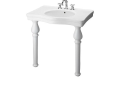 Barclay B/968WH Milano™ Basin Only, Rectangle Shape, 8 in Faucet Hole Spacing, 33-1/4 in W x 22-5/8 in D, Vitreous China, White, Import
