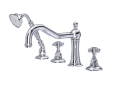 ROHL A1404XMAPC Acqui 4-Hole Deck Mount Column Spout Tub Filler with Handshower - Polished Chrome