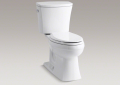 Kohler® 3755-0 2-Piece Toilet, Kelston® Comfort Height®, Elongated Bowl, 16-1/2 in H Rim, 12 in Rough-In, 1.28 gpf, White