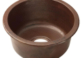Native Trails CPS260 Redondo Chico Bar and Prep Sink, Round Shape, 15 in OD x 7-1/2 in H, Drop-In/Undermount Mounting, Antique Copper, Import