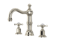 Rohl U.3721XPN-2 Perrin & Rowe Edwardian C-Spout Widespread Bathroom Faucet with Cross Handles - Polished Nickel