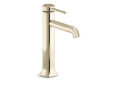 Kohler® 27003-4-AF Occasion® Tall Faucet, 1.2 gpm Flow Rate, 7 in H Spout, 1 Handles, 1 Faucet Holes, Vibrant French Gold