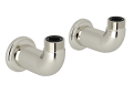 Perrin & Rowe U.6381PN P&R Cross Collection Handshower Outlet Mount Riser Pair, Nickel, Import