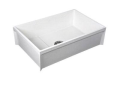 FIAT® MSB3624 Mop Service Basin, Squared Shape, 36-3/16 in W x 24-3/16 in D x 10 in H, Molded Stone, White