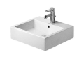DURAVIT 04545000001 045450 Vero Furniture Washbasin With Overflow and Faucet Deck, Rectangle Shape, 19-5/8 in L x 18-1/2 in W x 6-7/8 in H, Wall Mounting, Ceramic, White with WonderGliss, Import