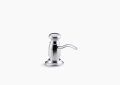 Kohler® 1894-C-CP Traditional Soap/Lotion Dispenser, 16 oz Capacity, Deck Mount, Solid Brass