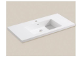 Madeli XTU1815-36-130-WH X-Stone Basin With Overflow, Rectangle Shape, 35-7/8 in W x 18-1/8 in D x 6 in H, Drop-In Mount, Glossy White