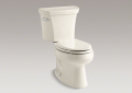 Kohler® 3998-47 2-Piece Toilet, Wellworth®, Elongated Bowl, 14-1/2 in H Rim, 12 in Rough-In, 1.28 gpf, Almond
