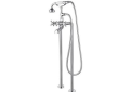 Barclay 4607-MC-CP Freestanding Tub Filler With Diverter, 6.9 gpm Flow Rate, 6 in Center, Polished Chrome, 3 Handles, Import