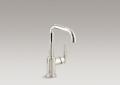 Kohler® 7509-SN Purist® Contemporary Kitchen Sink Faucet, 1.8 gpm Flow Rate, High-Arc Swivel Spout, Vibrant Polished Nickel, 1 Handles