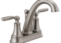 DELTA® 2532LF-SSMPU Bathroom Faucet, Woodhurst™, Stainless, 2 Handles, Metal Pop-Up Drain, 1.2 gpm