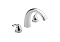 DELTA® T2705 Roman Tub Trim, Classic, 18 gpm Flow Rate, 8 to 16 in Center, Polished Chrome, 2 Handles, Function: Traditional, Domestic