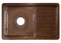 Native Trails CPS233 Cantina Pro Bar and Prep Sink, Antique Copper, Rectangle Shape, 13 in L x 13 in W Bowl x 7 in D Bowl, 24 in L x 15 in W x 7-1/2 in H, Undermount Mounting