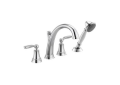 DELTA® T4732 Roman Tub Faucet Trim With Diverter, Woodhurst™, 10 to 16 in Center, Polished Chrome, 2 Handles, Function: Traditional, Domestic