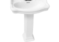 Barclay 3-858WH 3-85X Stanford™ 600 Lavatory Sink, Rectangle Shape, 8 in Faucet Hole Spacing, 23-5/8 in W x 17-7/8 in D x 35-7/8 in H, Wall Mount, Vitreous China, White, Import