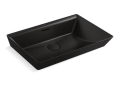 Kohler® 21060-HB1 Brazn™ Bathroom Sink With Overflow, Rectangular Shape, 23 in L x 16 in W x 7 in H, Above-Counter Mount, Vitreous China, Honed Black