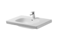 DURAVIT 03428500002 034285 D-Code Furniture Washbasin With Overflow and Faucet Deck, Rectangle Shape, 33-1/2 in L x 18-7/8 in W x 7-1/8 in H, Wall Mounting, Ceramic, White, Import