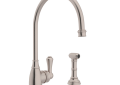 ROHL U.4702STN-2 Georgian Era Single Lever Single Hole Kitchen Faucet with Sidespray - Satin Nickel