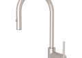 ROHL CY57L-STN-2 Pirellone Pulldown Side Lever Kitchen Faucet - Satin Nickel