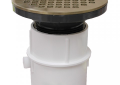 Jones Stephens D53106 3 inch PVC Hub Floor Drain with 6 inch Round Nickel Bronze Top