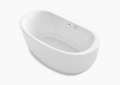 Kohler K-1967-GHW-0 Sunstruck(R) 65-1/2" x 35-1/2" Freestanding Heated BubbleMassage(TM) Air Bath with Bask(R) Heated Surface and Fluted Shroud - White