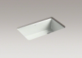 Kohler® 5871-5UA3-FF Riverby® Kitchen Sink, Rectangular Shape, 30-1/4 in L x 15-13/16 in W Bowl x 9 in D Bowl, 5 Faucet Holes, 33 in L x 22 in W x 9-5/8 in H, Undermount Mounting, Enameled Cast Iron
