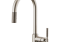 Brizo® 63043LF-SS Litze™ Pull-Down Kitchen Faucet, 1.8 gpm Flow Rate, Stainless Steel, 1 Handles, 1 Faucet Holes, Function: Traditional