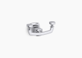 Kohler® 16256-CP Margaux® Robe Hook, 2 Hooks, 3 in OAH x 5-1/8 in OAW x 3-1/2 in OAD, Metal