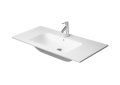 DURAVIT 2336100000 233610 ME by Starck Furniture Washbasin With Overflow and Faucet Deck, Rectangle Shape, 40-1/2 in L x 19-1/4 in W x 6-7/8 in H, Wall Mounting, Ceramic, White, Import