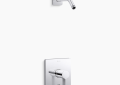 Kohler K-TLS23503-4-CP Parallel(R) Rite-Temp(R) Shower Trim Kit, without Showerhead - Polished Chrome