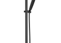 DELTA® 51140-BL Zura™ Hand Shower, 5 Shower Head, 2 gpm Flow Rate, 60 to 82 in L Hose, 1/2 in IPS Connection, Matte Black, Import