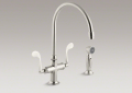 Kohler 8763-BN Kitchen Sink Faucet, Wristblade Handles and Sidespray