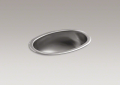 Kohler® 2611-SU-NA Bolero® Bathroom Sink, Oval Shape, 16-3/4 in W x 11-3/4 in D x 6 in H, Drop-In Mount, Stainless Steel, Satin