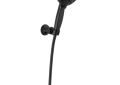 DELTA® 55884-BL Universal Hand Shower, 4-1/2 in Dia Shower Head 7-Function Shower Head, 1.75 gpm Flow Rate, 60 to 80 in L Hose, Matte Black, Import