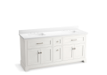 Kohler® 29264-BD1-0 Charlemont™ Vanity Cabinet with Sink and Top, 39-11/16 in OAH x 73 in OAW x 22-7/16 in OAD