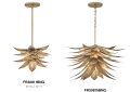Fredrick Ramond FR30811BNG AGAVE Pendant, (4) Lamps Lamp, 4/60 W Fixture, 120 V, Burnished Gold Housing