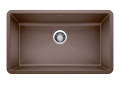 Blanco 440147 PRECIS™ SILGRANIT® II Kitchen Sink, Cafe Brown, Rectangle Shape, 30 in L x 17 in W Bowl x 9-1/2 in D Bowl, 32 in L x 19 in W, Undermount Mounting, Solid Granite